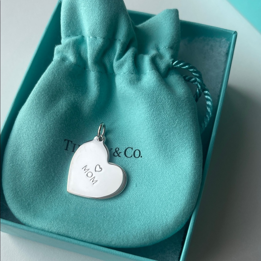Tiffany & Co. Mom Heart Tag Charm in Sterling Silver